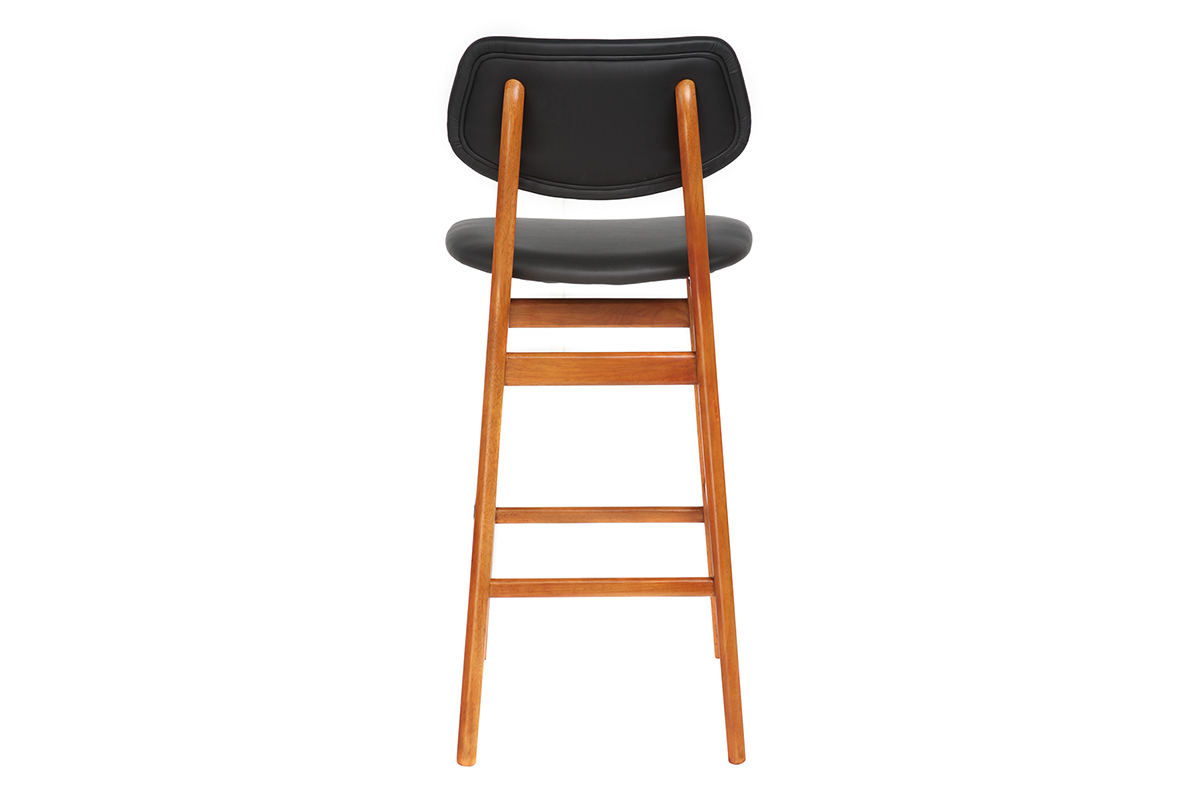Sedia da bar design in legno di noce Nero 65 cm NORDECO