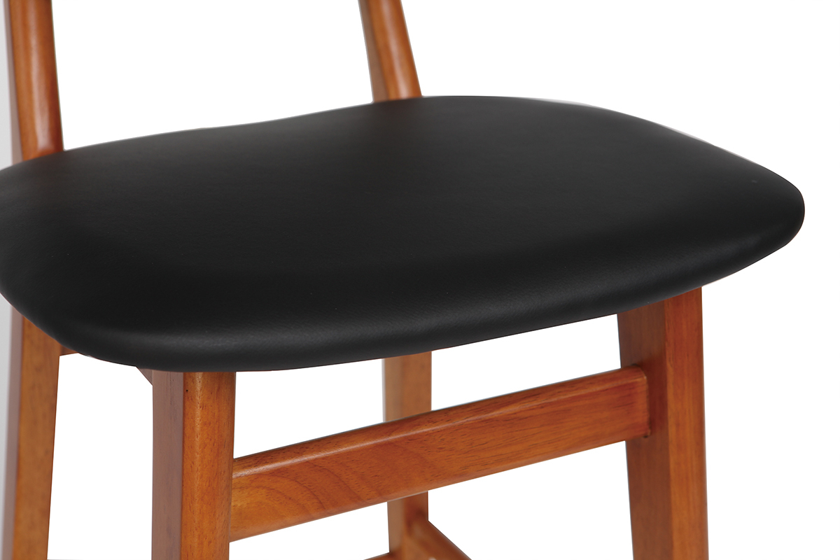 Sedia da bar design in legno di noce Nero 65 cm NORDECO