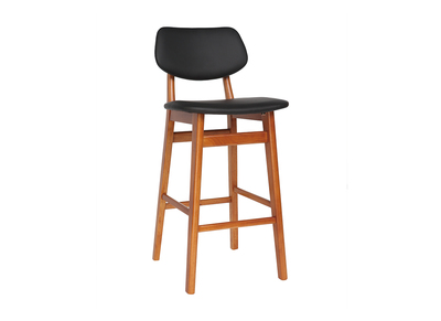 Sedia da bar, di design, in legno di noce, colore: Nero, dimensioni: 65 cm, modello: NORDECO - Sedia da bar, di design, in legno di noce, colore: Nero, dimensioni: 65 cm, modello: NORDECO