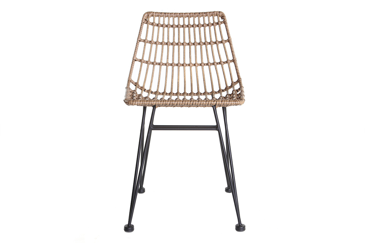 Sedia da giardino in fili di resina stile giunco MAJA