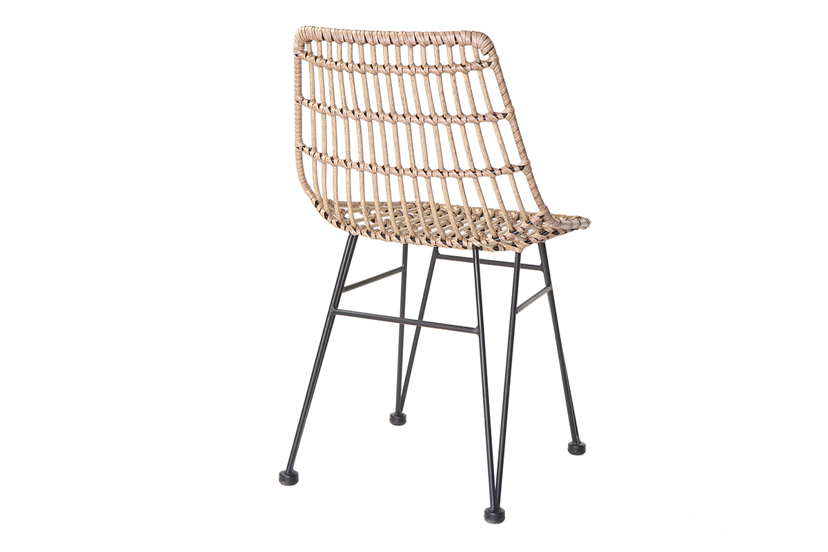 Sedia da giardino in fili di resina stile giunco MAJA