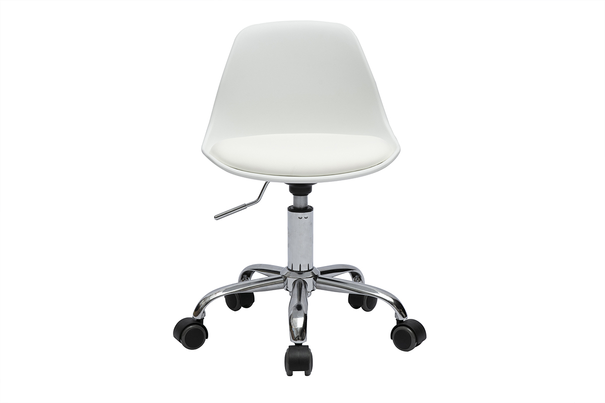 Sedia da ufficio bianca per bambini con ruote STEEVY