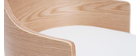Sedia da ufficio design Bianco e legno chiaro con cuscino integrato MAYOL