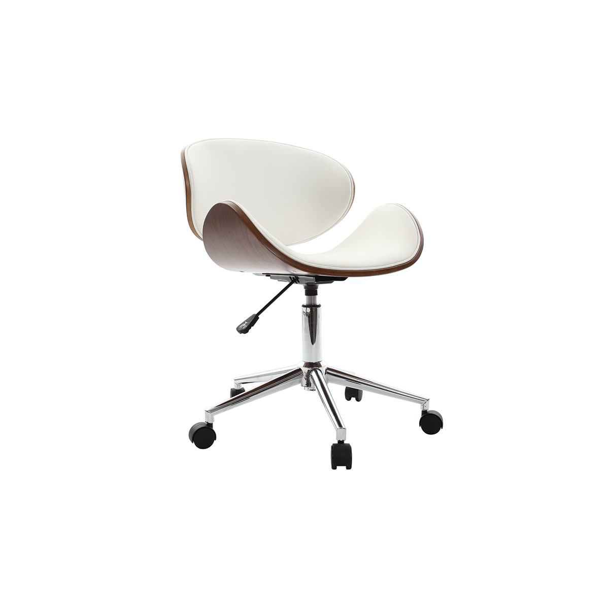Sedia da ufficio design colore bianco e legno WALNUT