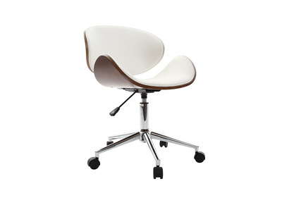 Sedia da ufficio design colore bianco e legno WALNUT