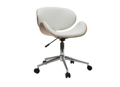 Sedia da ufficio design colore bianco e legno WALNUT