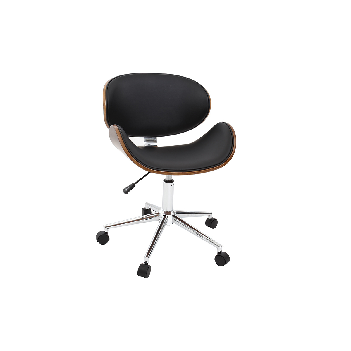 Sedia da ufficio design colore nero e legno WALNUT