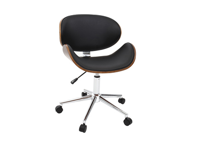Sedia da ufficio design colore nero e legno WALNUT
