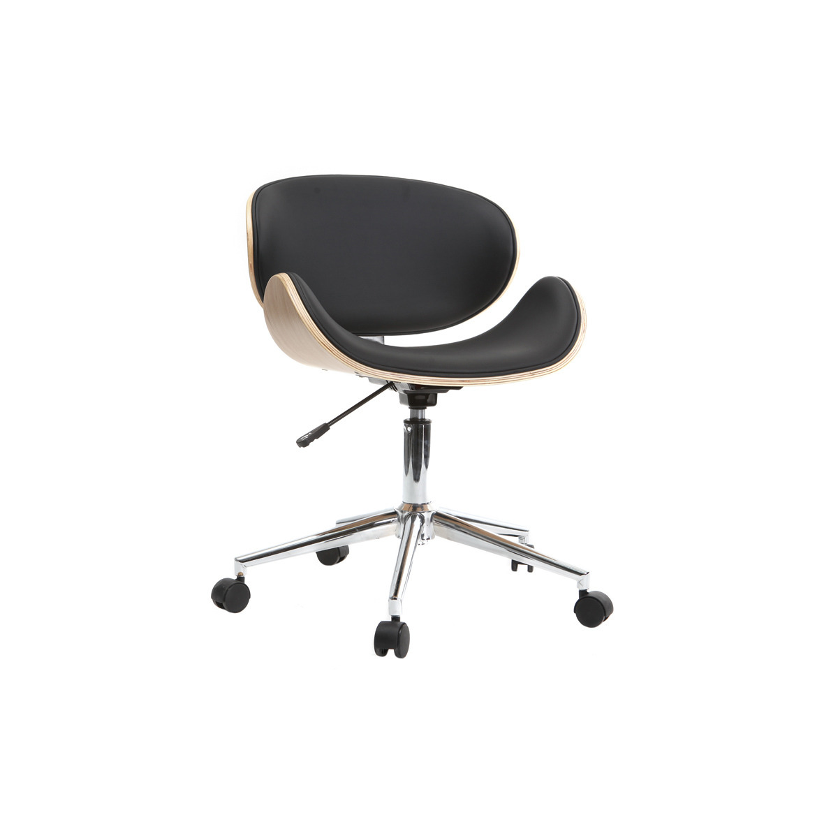 Sedia da ufficio design colore nero e legno WALNUT