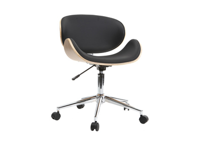 Sedia da ufficio design colore nero e legno WALNUT