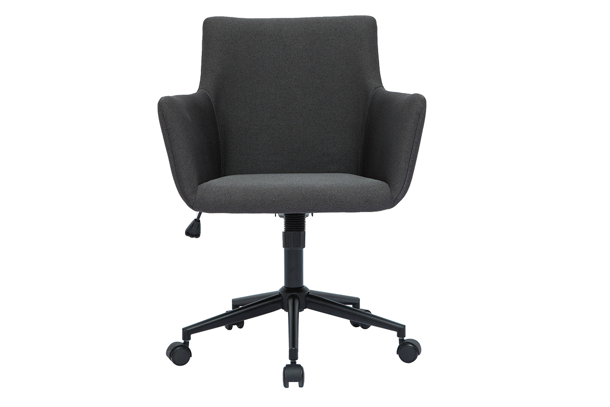Sedia da ufficio design con ruote tessuto grigio antracite CARLIE