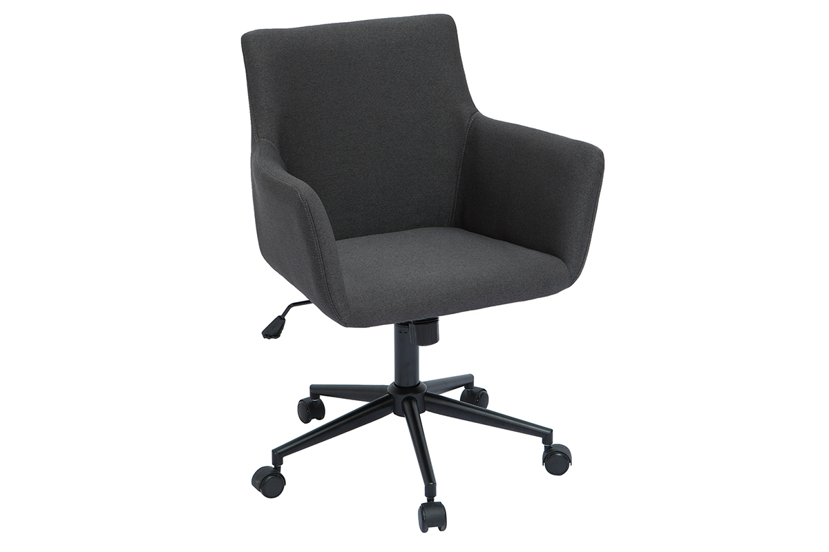Sedia da ufficio design con ruote tessuto grigio antracite CARLIE