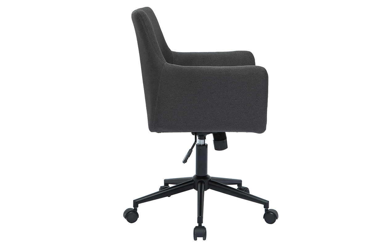 Sedia da ufficio design con ruote tessuto grigio antracite CARLIE