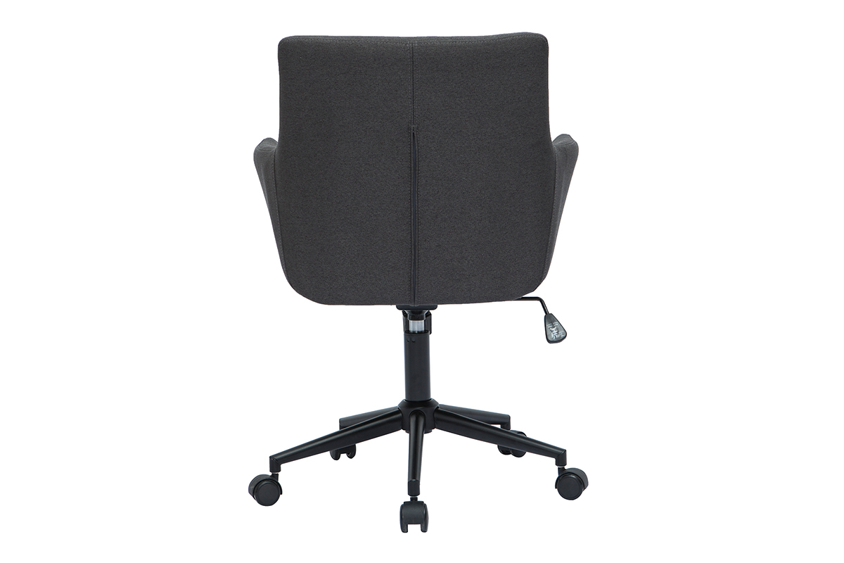 Sedia da ufficio design con ruote tessuto grigio antracite CARLIE