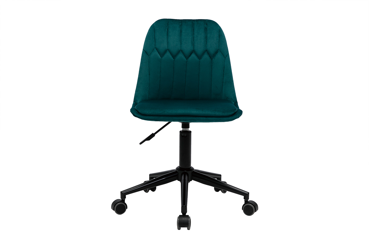 Sedia da ufficio design in tessuto velluto blu petrolio FUSE