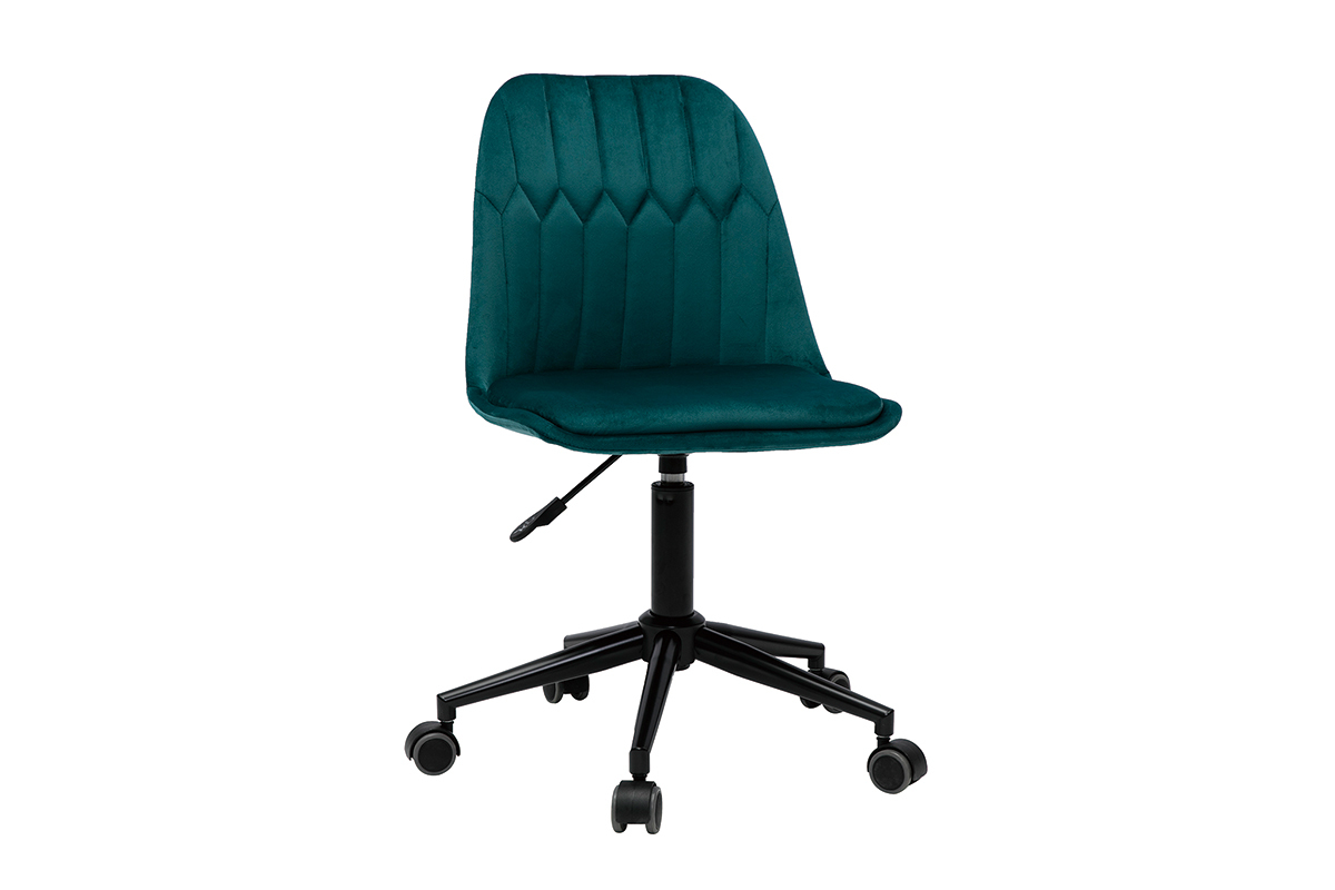 Sedia da ufficio design in tessuto velluto blu petrolio FUSE
