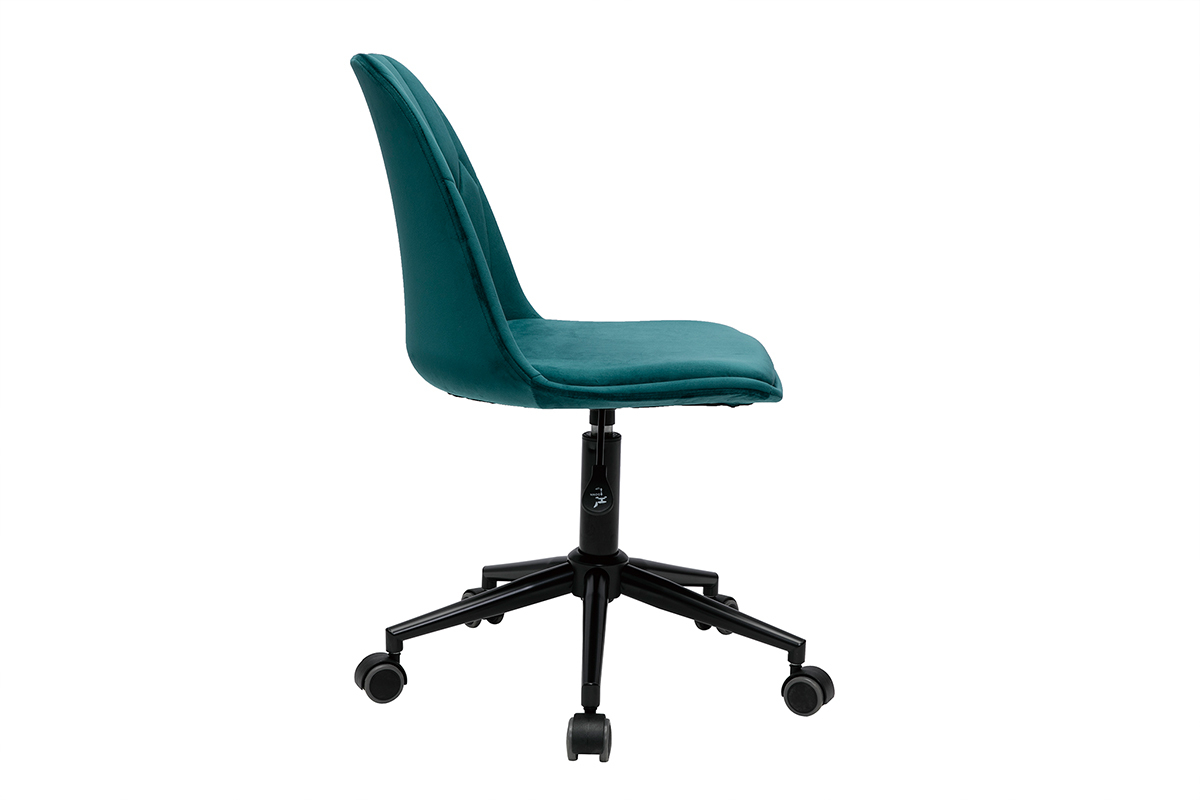 Sedia da ufficio design in tessuto velluto blu petrolio FUSE