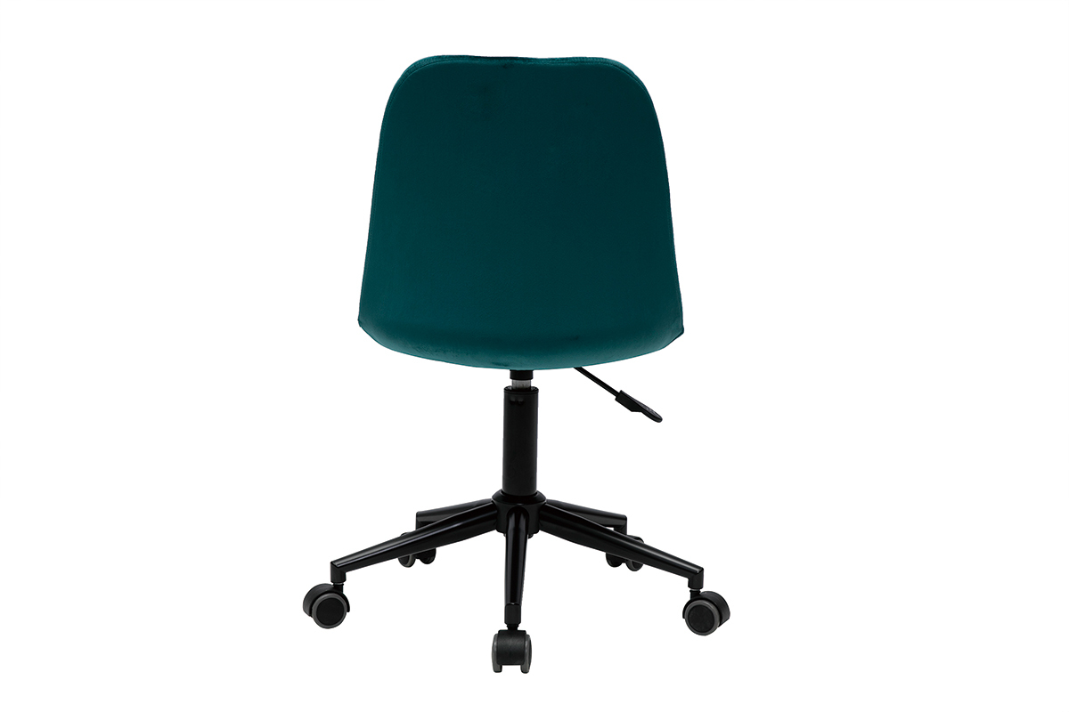 Sedia da ufficio design in tessuto velluto blu petrolio FUSE