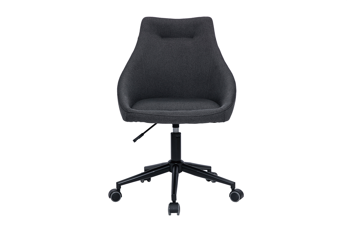 Sedia da ufficio design metallo nero e tessuto grigio scuro BOOMER