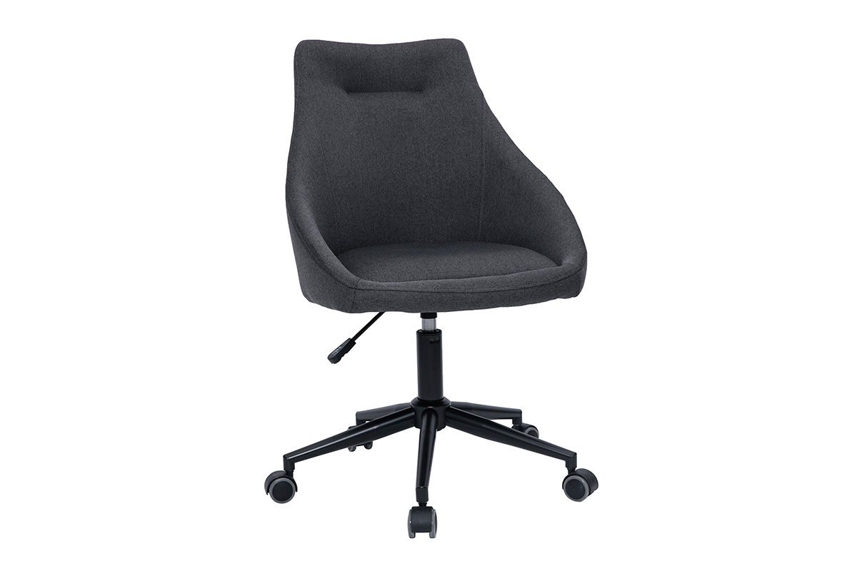 Sedia da ufficio design metallo nero e tessuto grigio scuro BOOMER