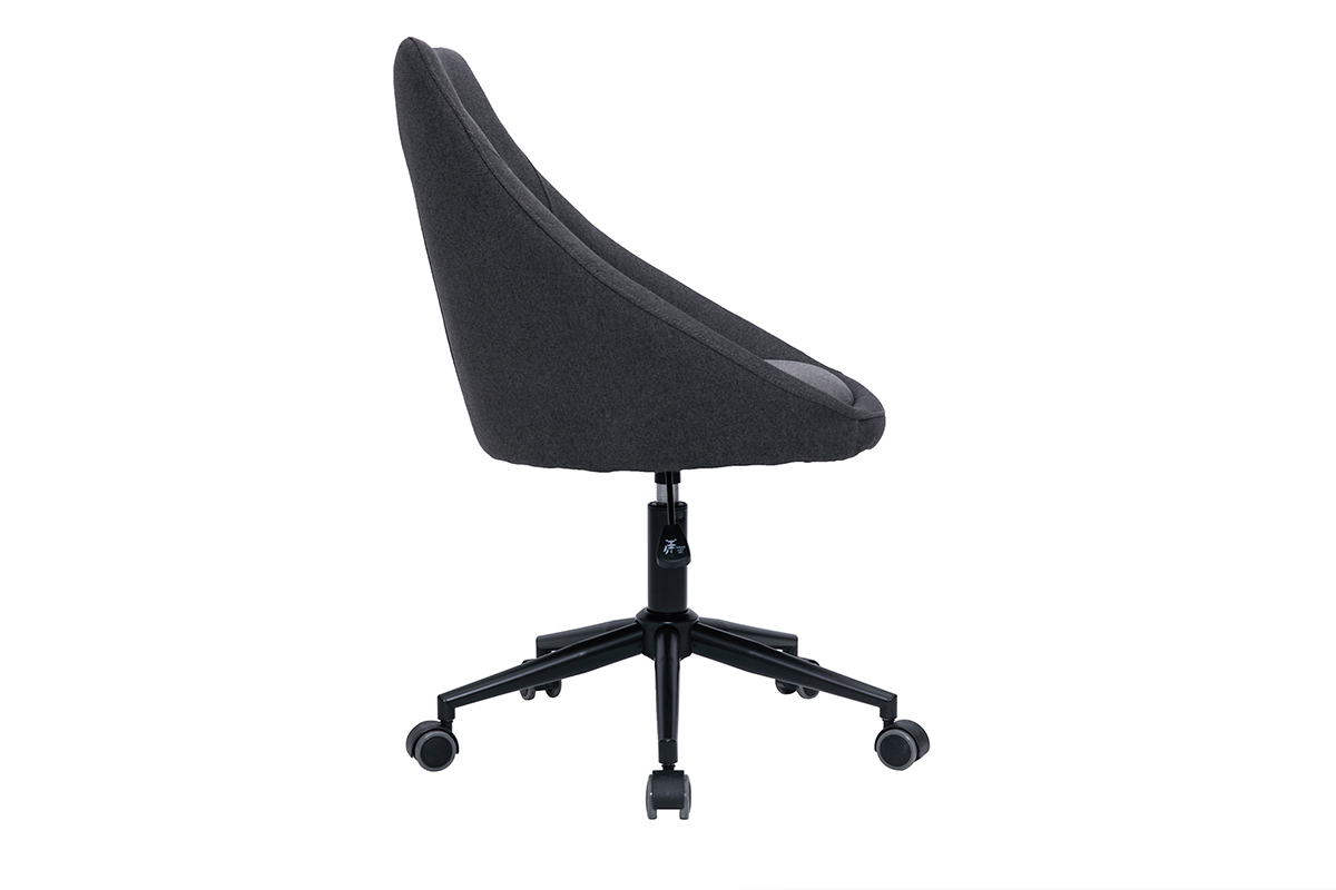 Sedia da ufficio design metallo nero e tessuto grigio scuro BOOMER