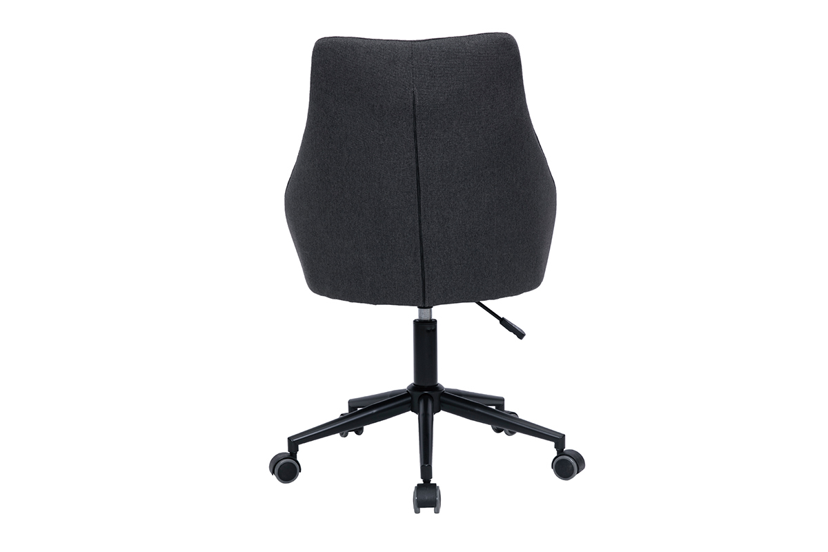Sedia da ufficio design metallo nero e tessuto grigio scuro BOOMER