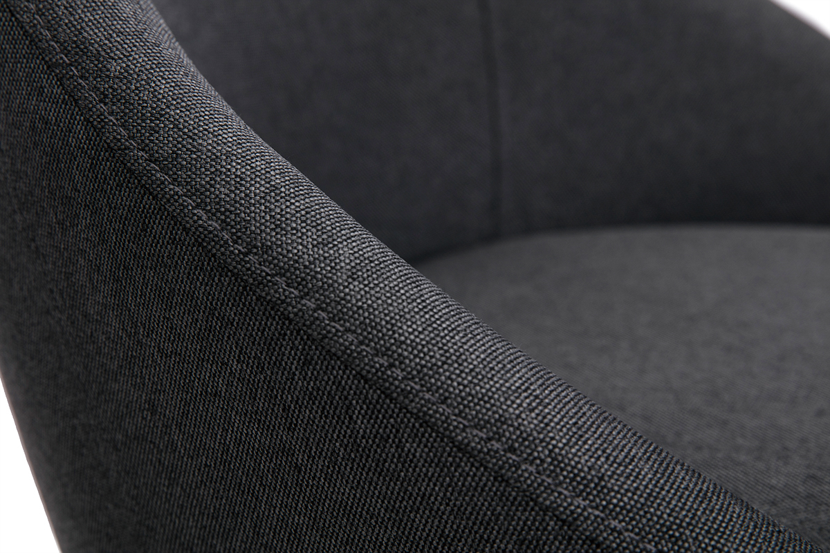 Sedia da ufficio design metallo nero e tessuto grigio scuro BOOMER