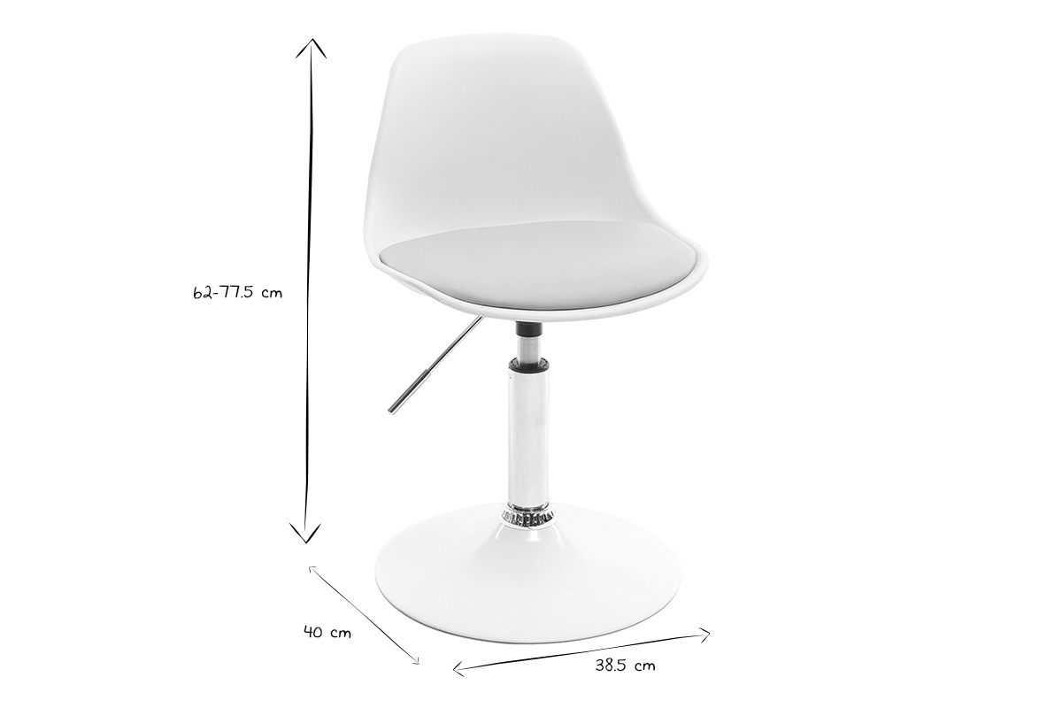 Sedia da ufficio design per bambino bianco STEEVY