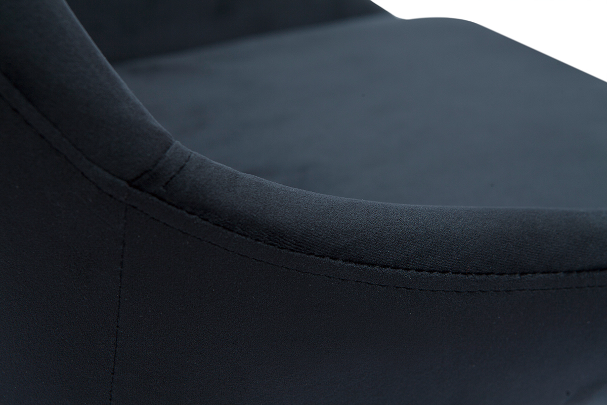 Sedia da ufficio design regolabile in tessuto velluto nero e acciaio cromato 360� HOLO