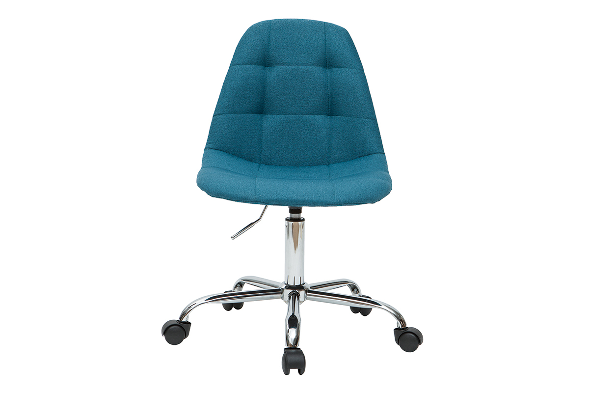 Sedia da ufficio design tessuto blu petrolio COX