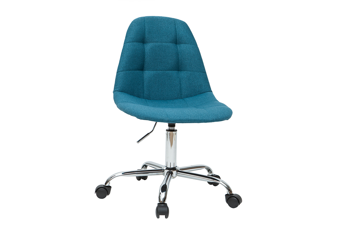Sedia da ufficio design tessuto blu petrolio COX