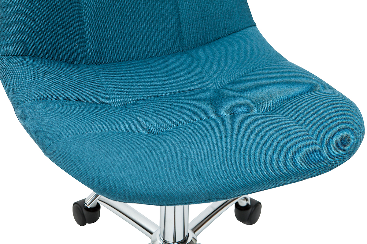 Sedia da ufficio design tessuto blu petrolio COX