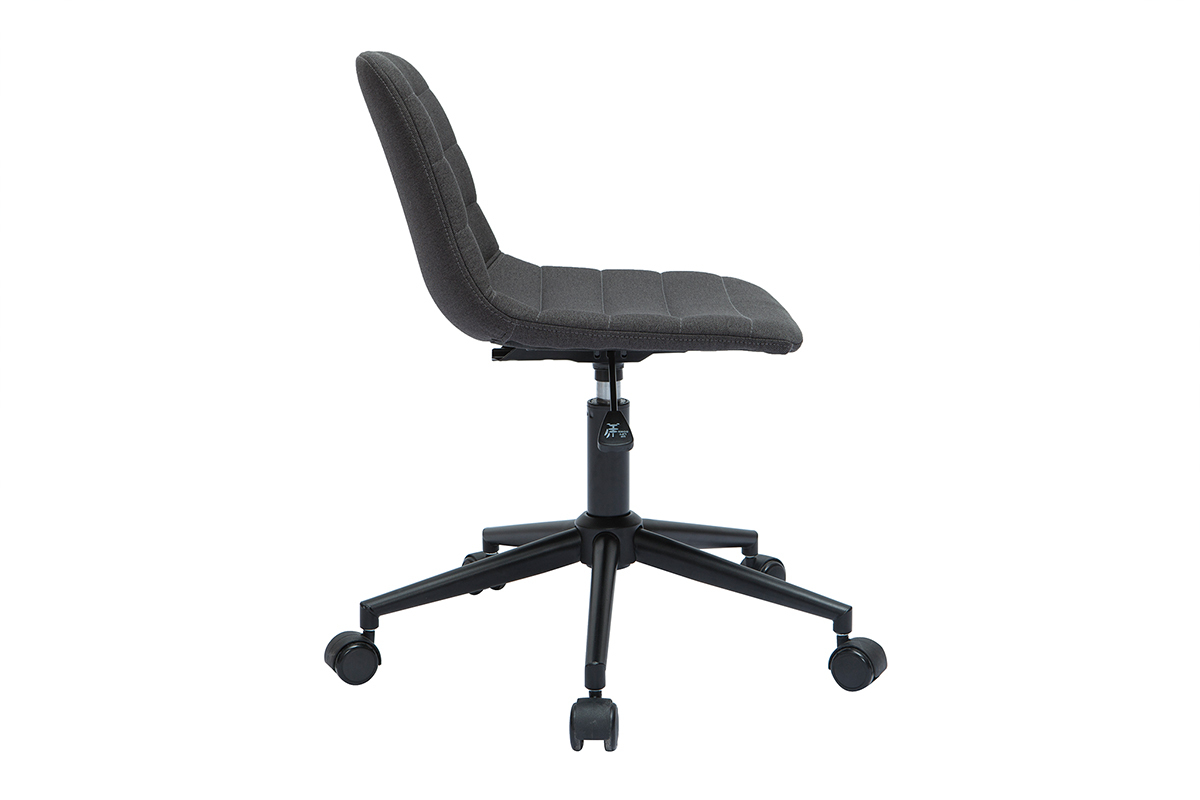 Sedia da ufficio design tessuto grigio antracite e metallo nero SAURY