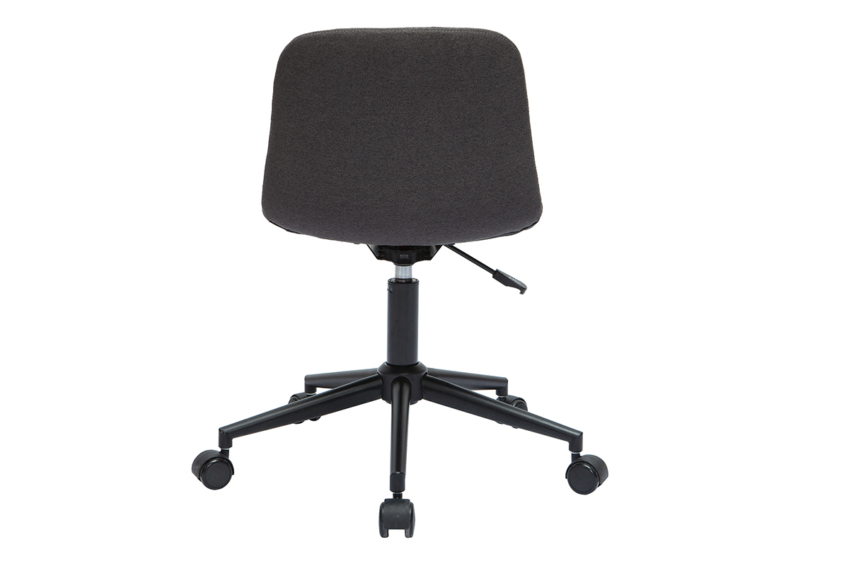 Sedia da ufficio design tessuto grigio antracite e metallo nero SAURY