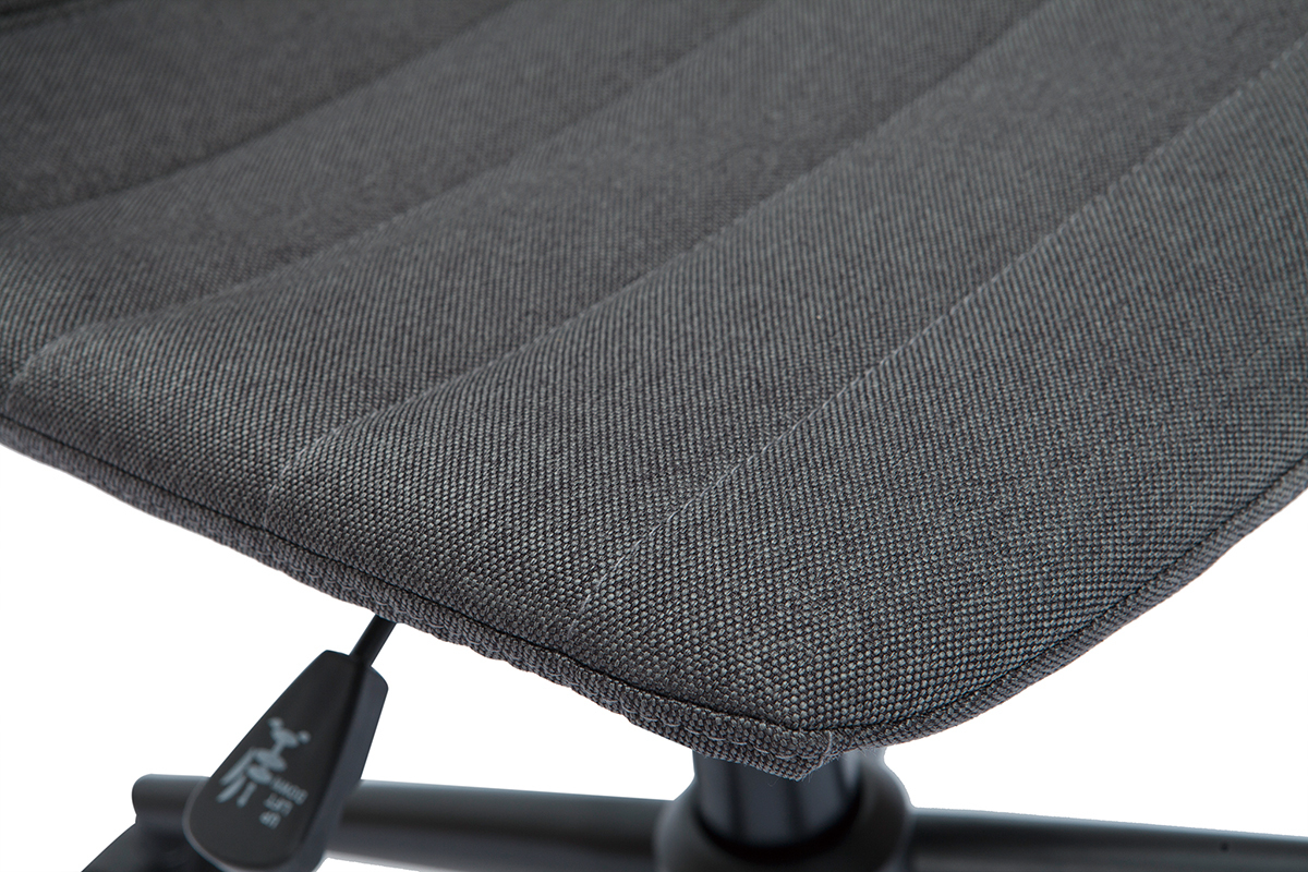 Sedia da ufficio design tessuto grigio antracite e metallo nero SAURY