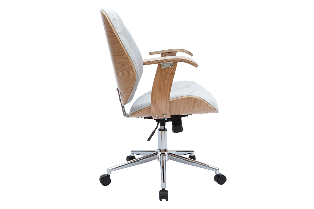 Sedia da ufficio design tessuto grigio chiaro YORKE