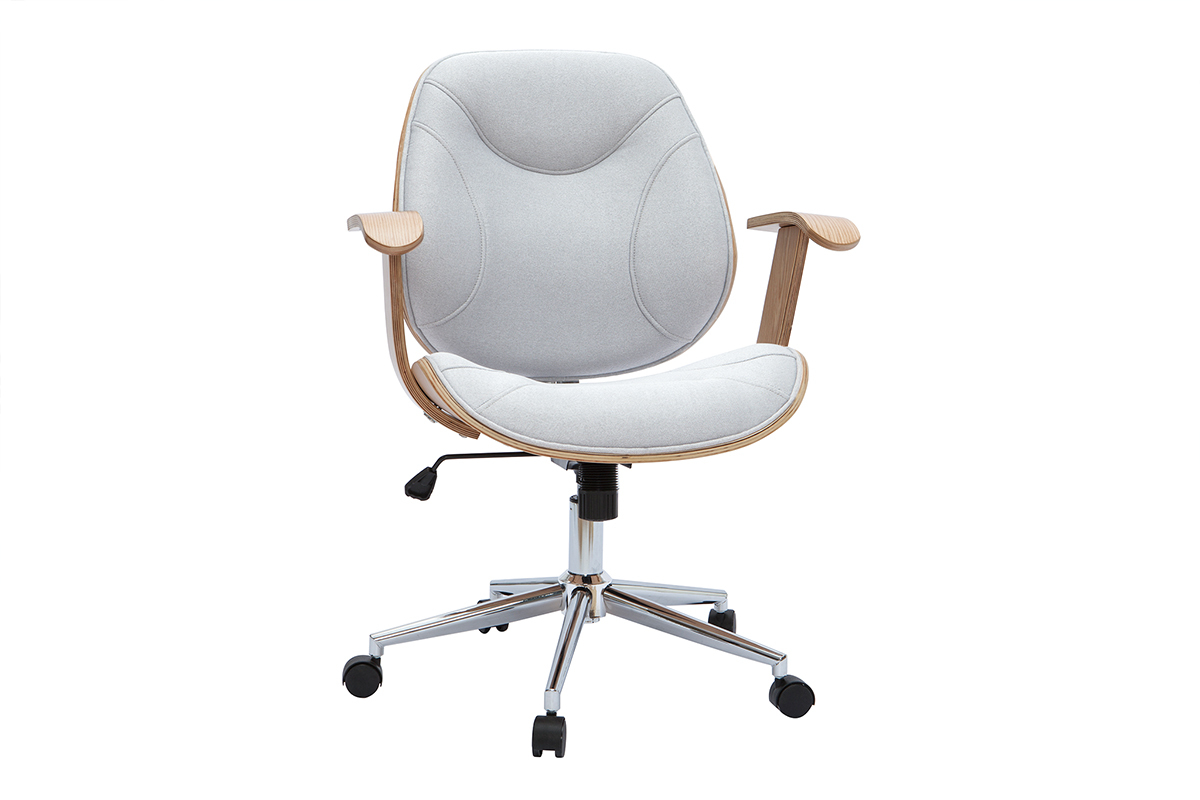 Sedia da ufficio design tessuto grigio chiaro YORKE