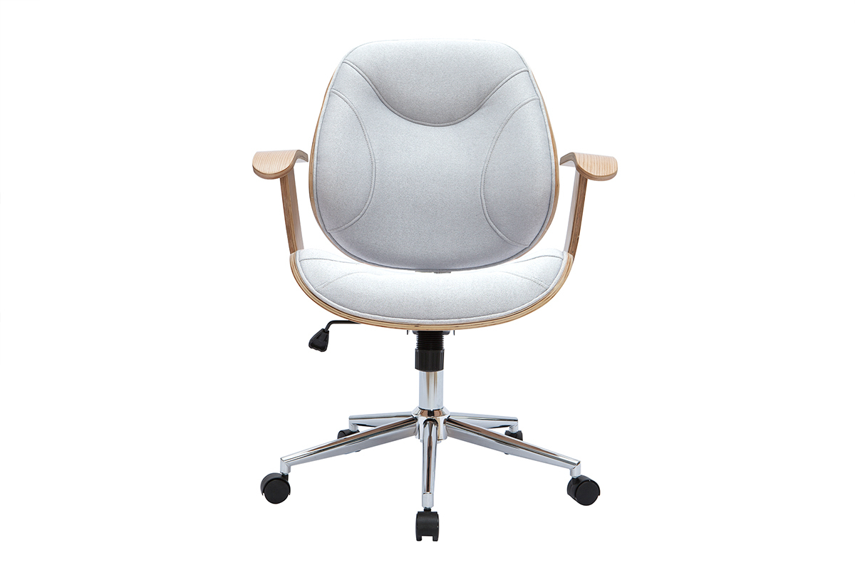 Sedia da ufficio design tessuto grigio chiaro YORKE