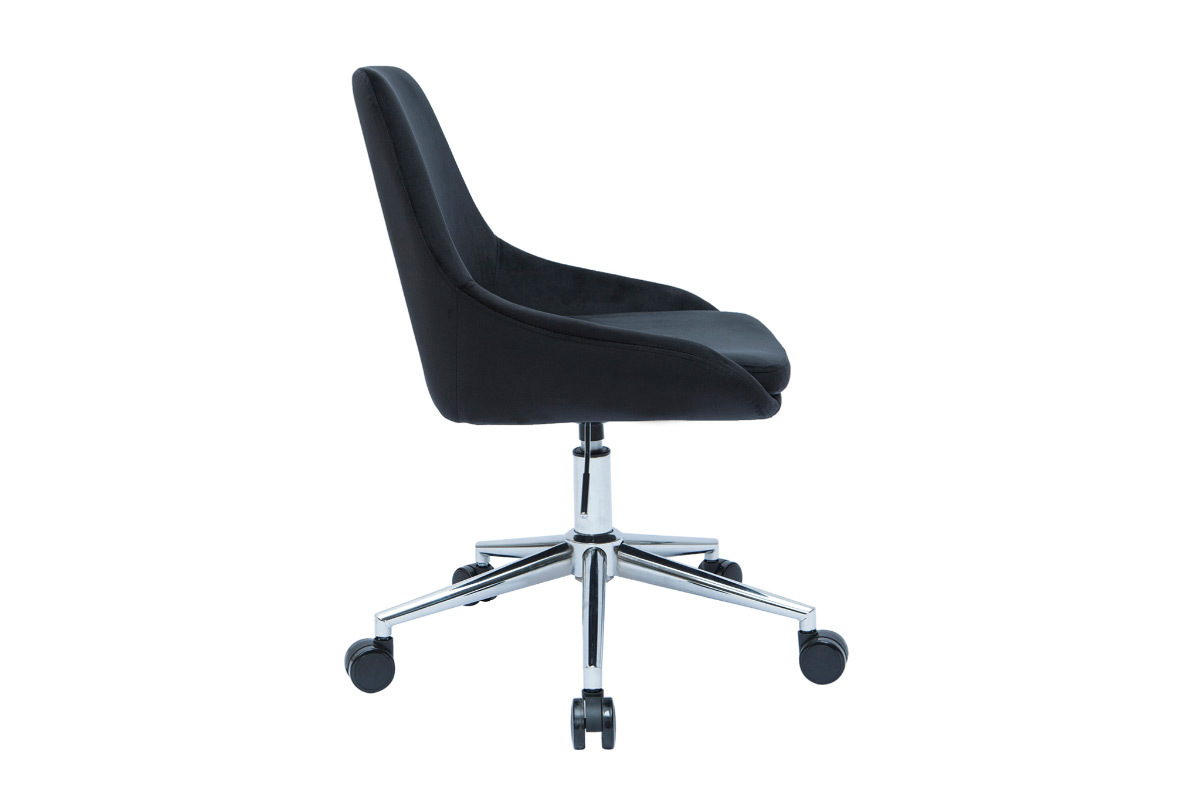 Sedia da ufficio design tessuto velluto nero HOLO