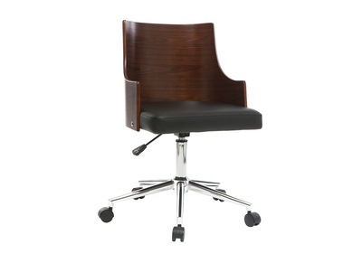 Sedia da ufficio, di design, in poliuretano, colore: Nero e noce, modello: MAYOL