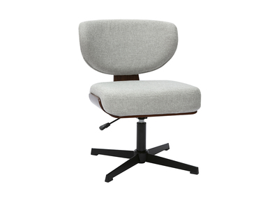 Sedia da ufficio in legno e tessuto effetto velluto grigio HANZ