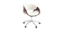 Sedia design a rotelle bianca e legno color noce BENT