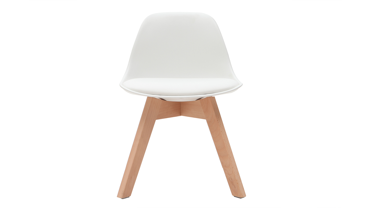 Sedia design bianca con piedi in legno BABY PAULINE