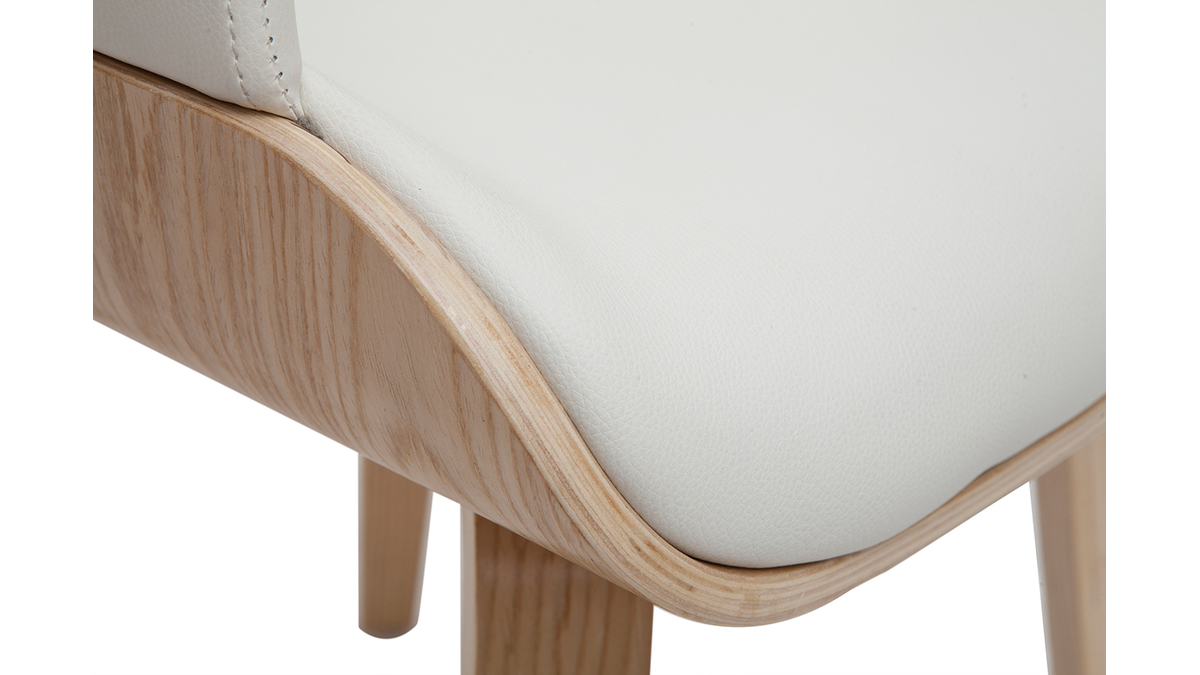 Sedia Da Pranzo Scandinava Lucia In Rovere Chiaro E Tessuto Beige | Miliboo | Confezione Da 2 - 3