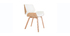 Sedia design bianco e legno chiaro RUBBENS