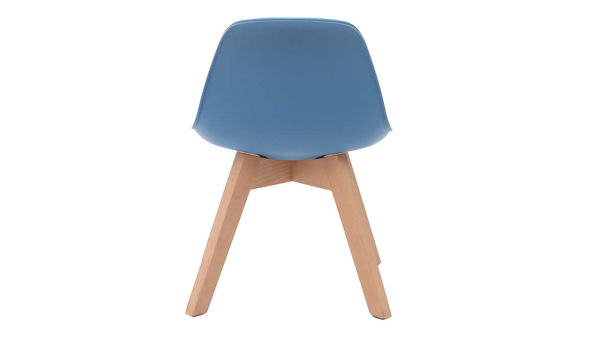 Sedia design blu con piedi in legno BABY PAULINE