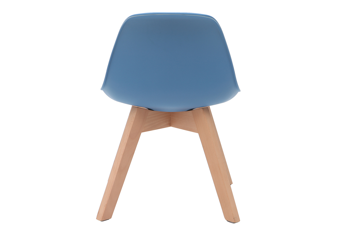 Sedia design blu con piedi in legno BABY PAULINE