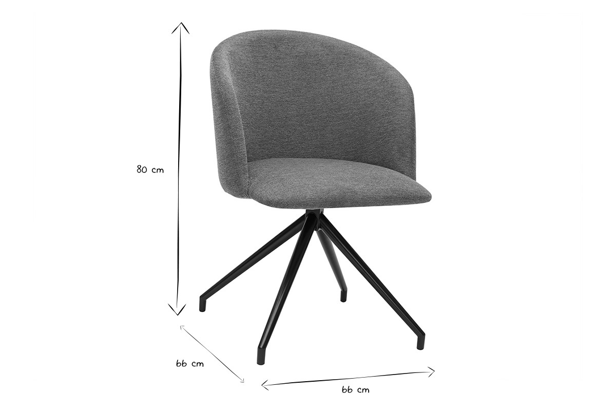 Sedia design girevole a 360� in velluto effetto tessuto terracotta e metallo nero VANITY