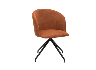 Sedia design girevole a 360&deg; in velluto effetto tessuto terracotta e metallo nero VANITY