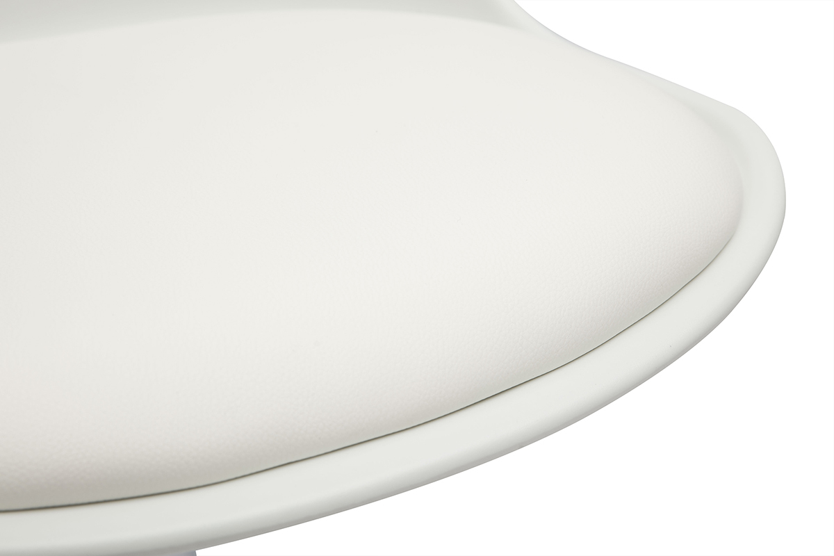 Sedia design girevole bianca e metallo cromato STEEVY V2